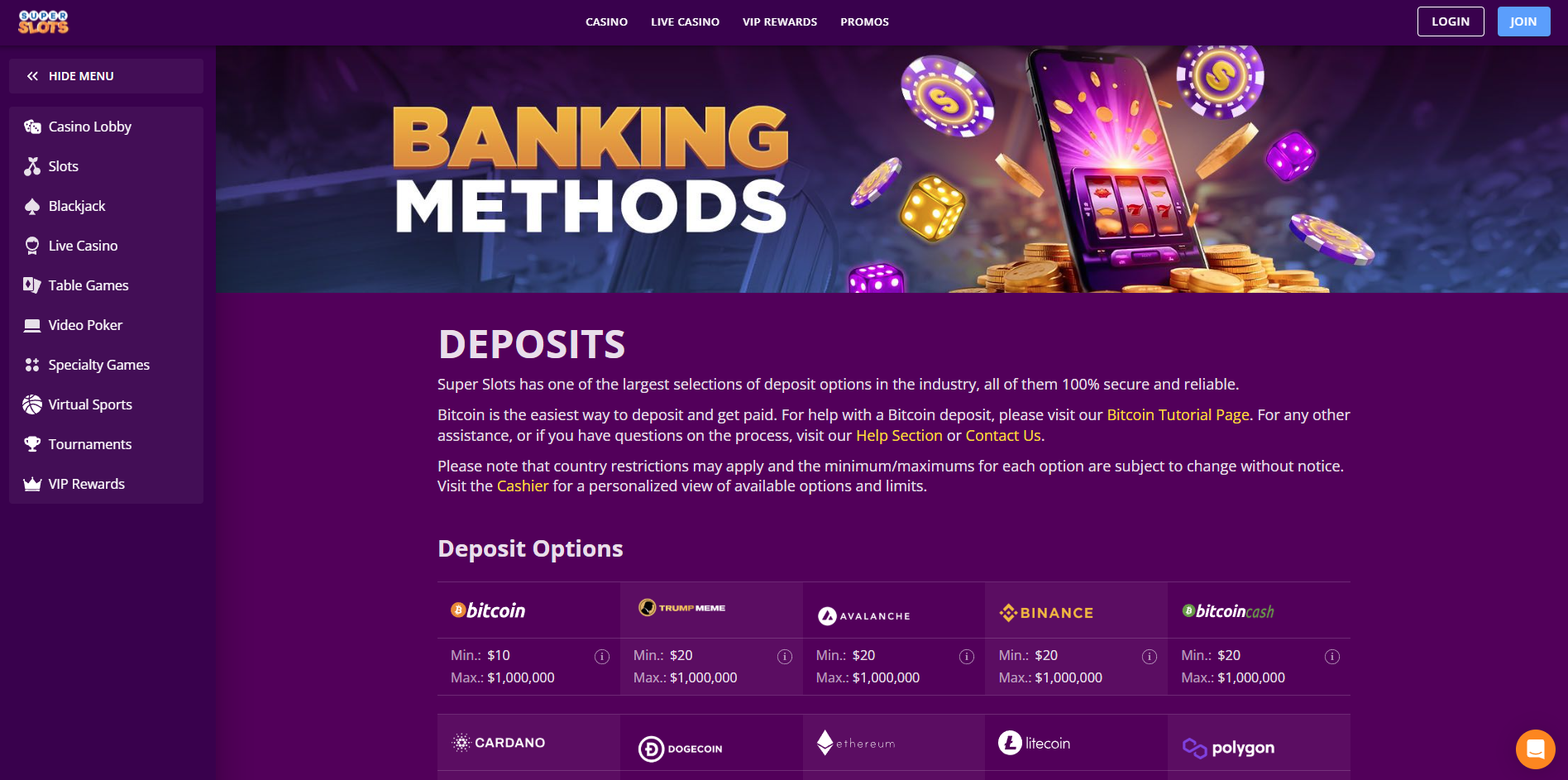 Banking Options and Payout Speed
